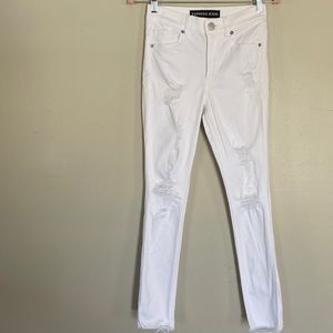 Express High Rise Ankle White Denim Jean Legging - 0R